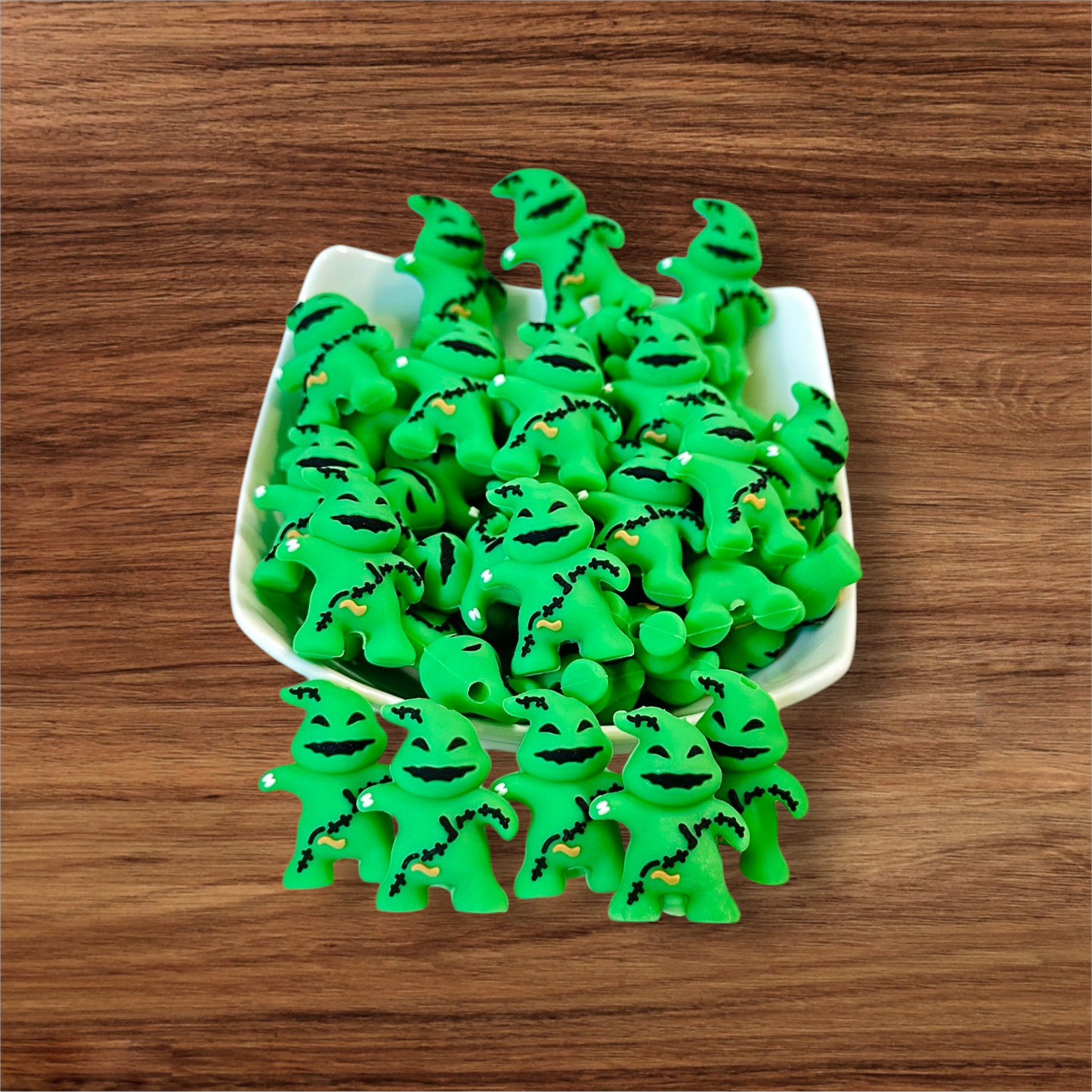 3D Mean Green Halloween Machine Man Focal Bead