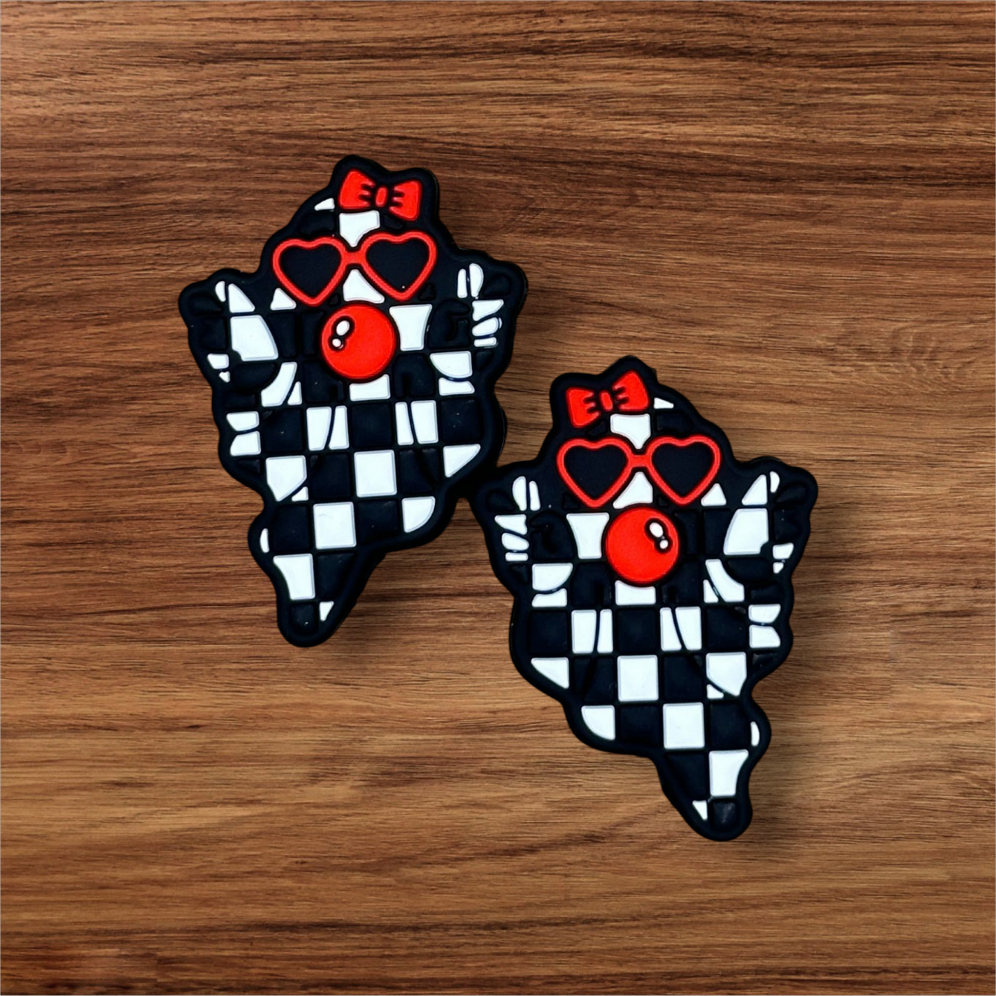 Checkered Girl Ghost Focal Bead