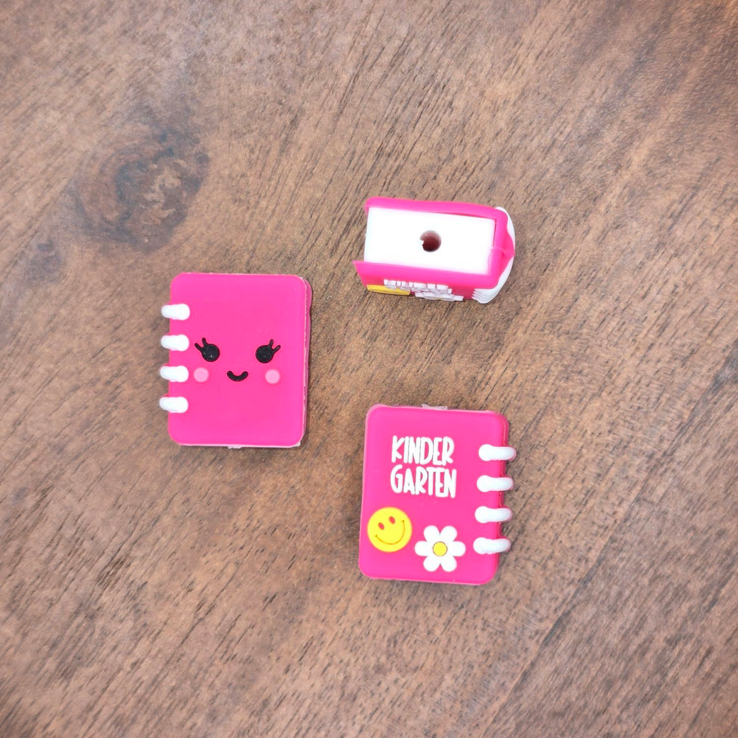 Hot Pink Kindergarten Notebook Focal Bead