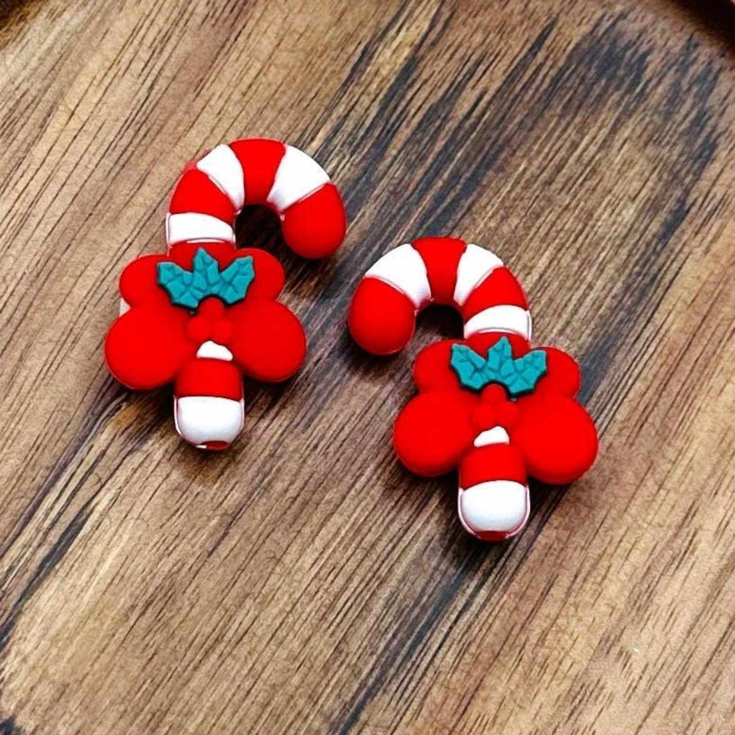 3D Candy Cane Focal Bead
