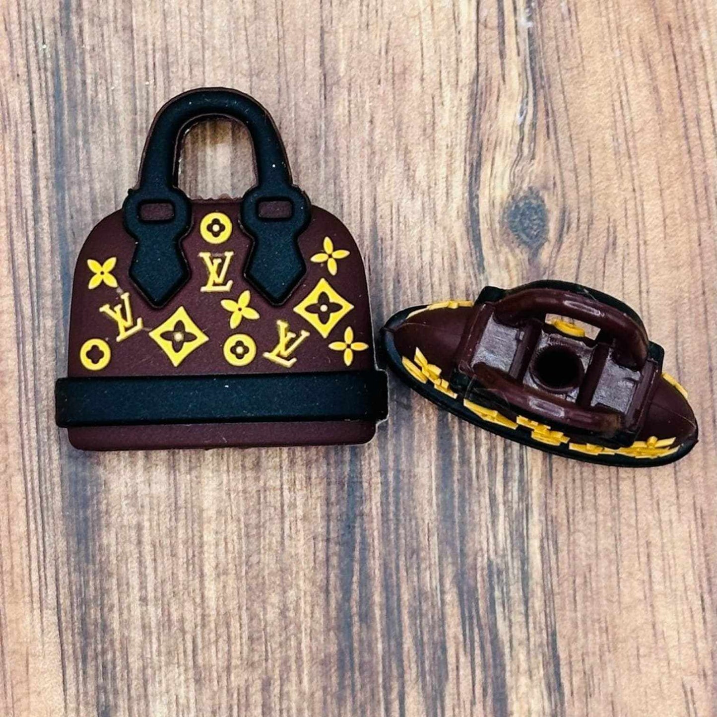 3D Brown Boujee Purse Focal Bead