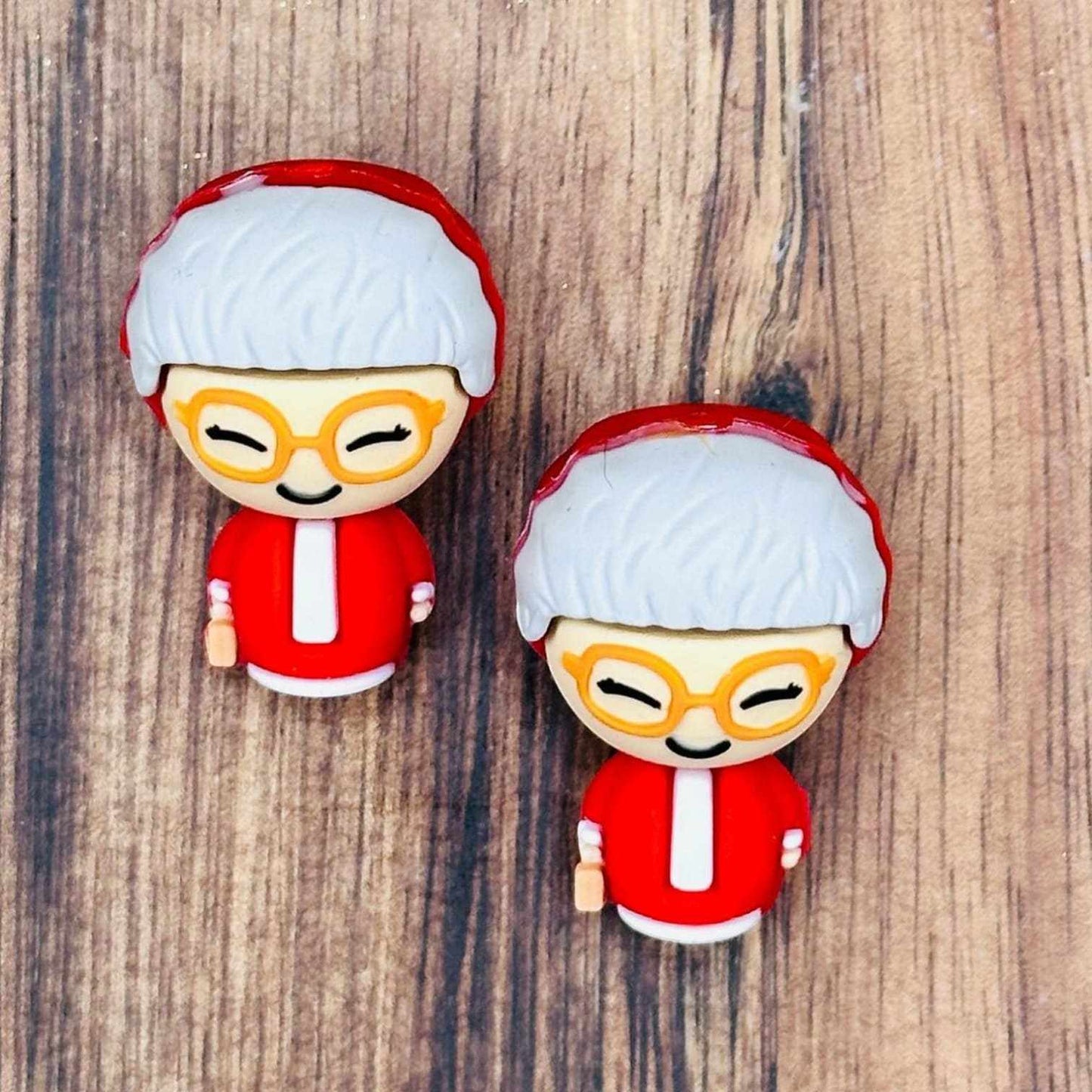 3D Red Golden Lady Focal Bead