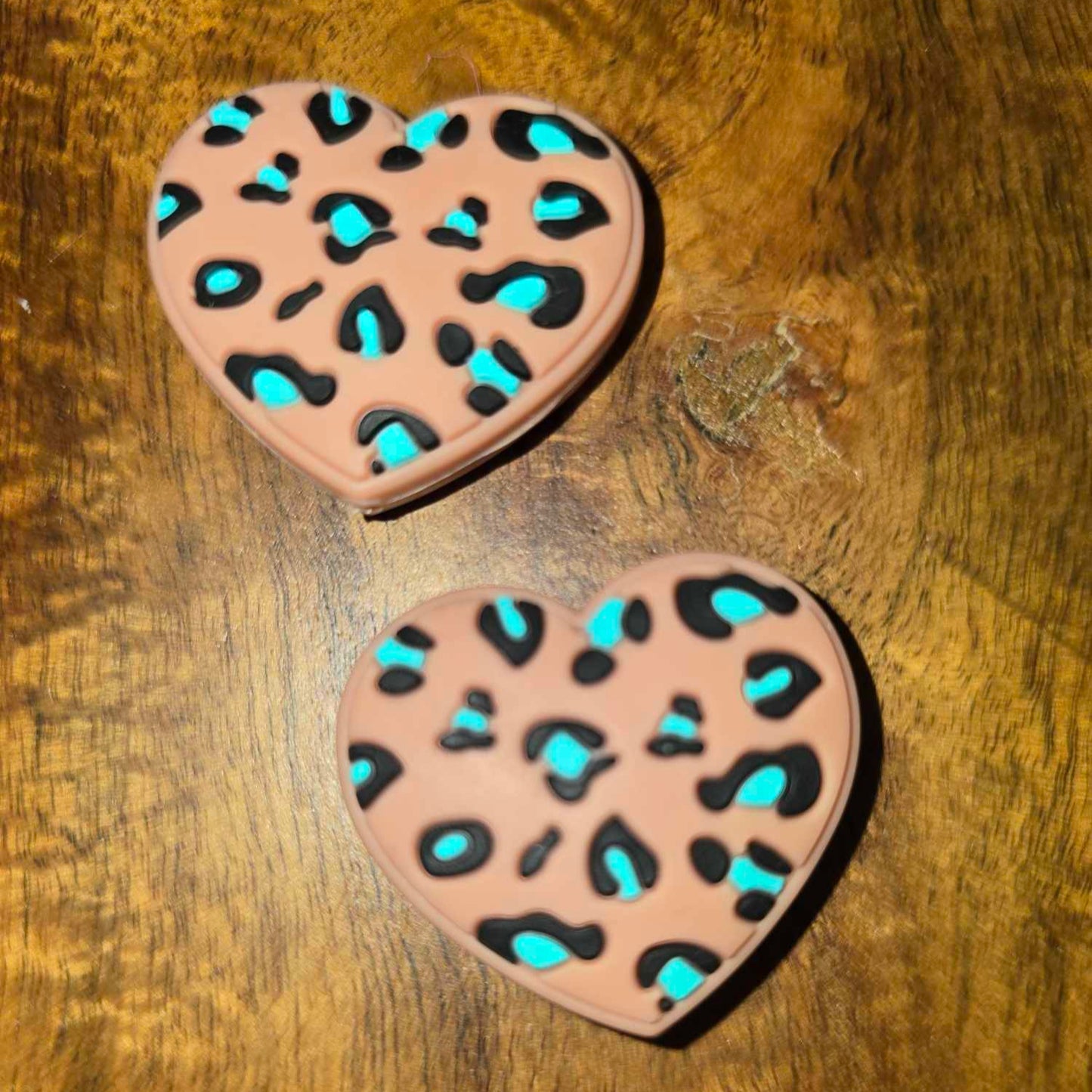 Animal Print Heart Focal Bead