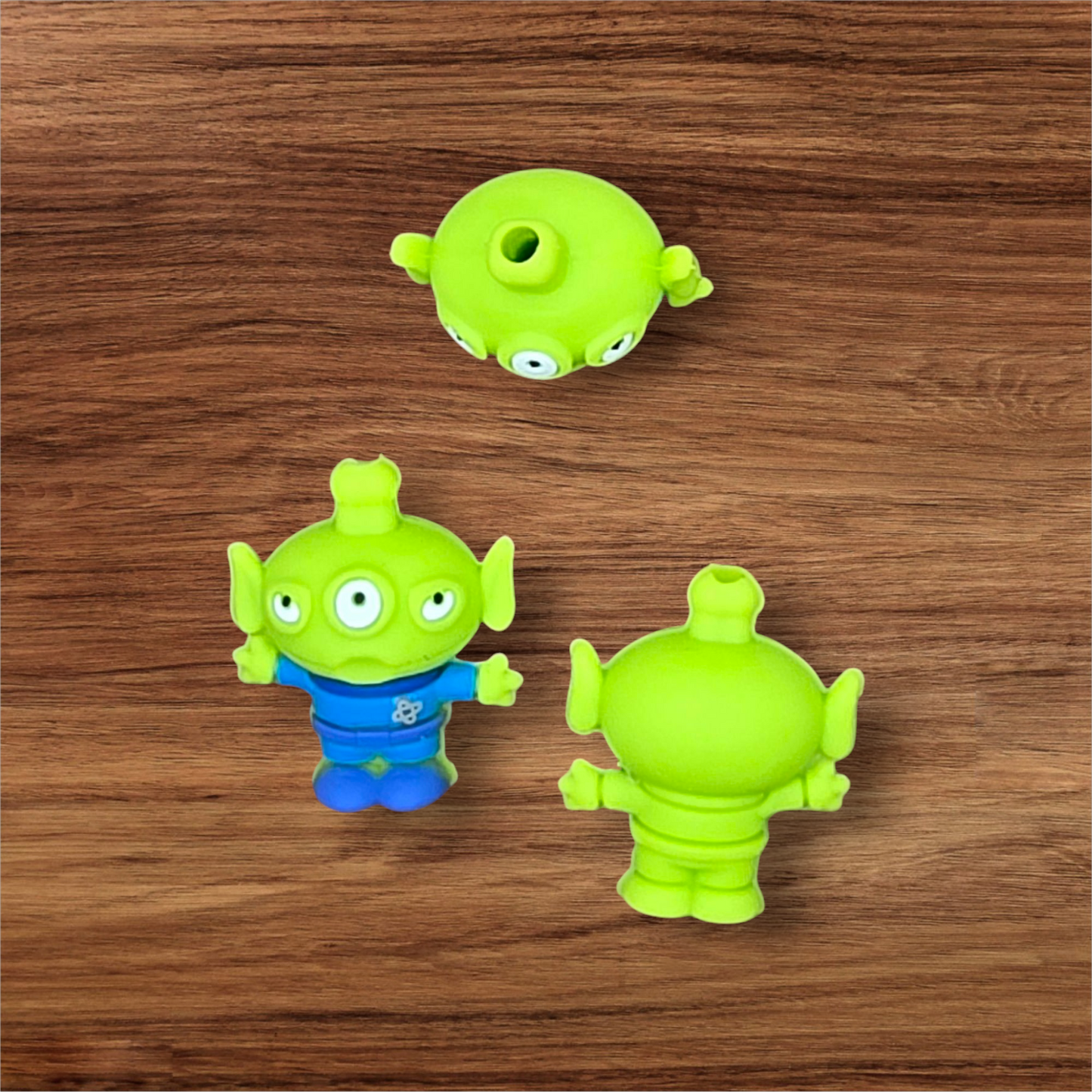 3D Green Alien Toys Focal Bead