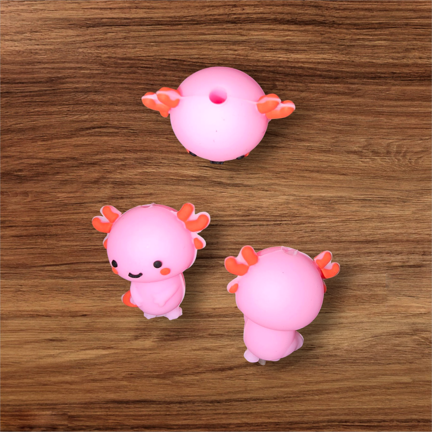 3D Pink Axolotl Focal Bead