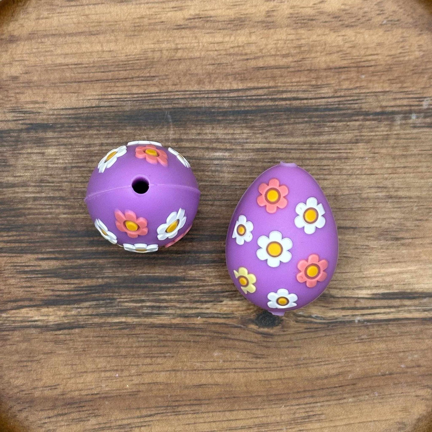 3D Purple Easter Egg Focal Bead