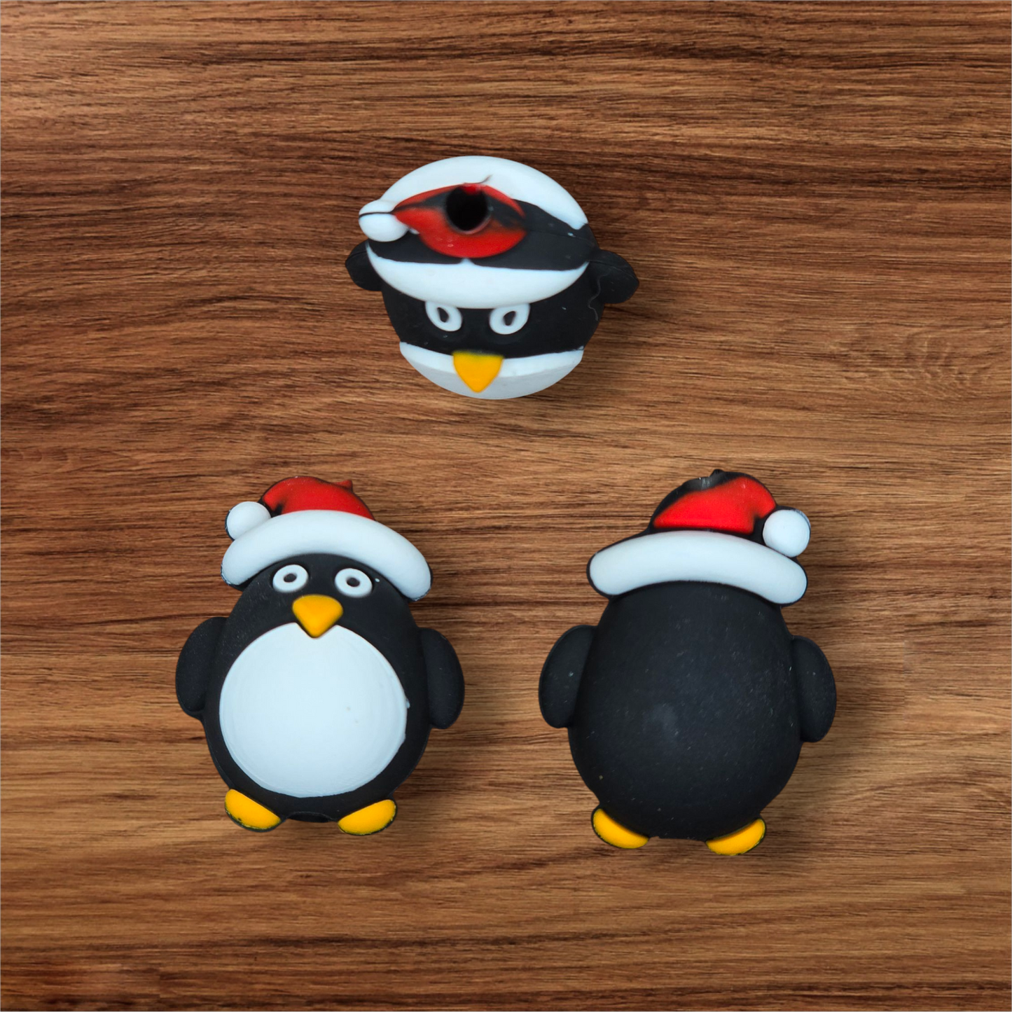 3D Santa Penguin Focal Bead