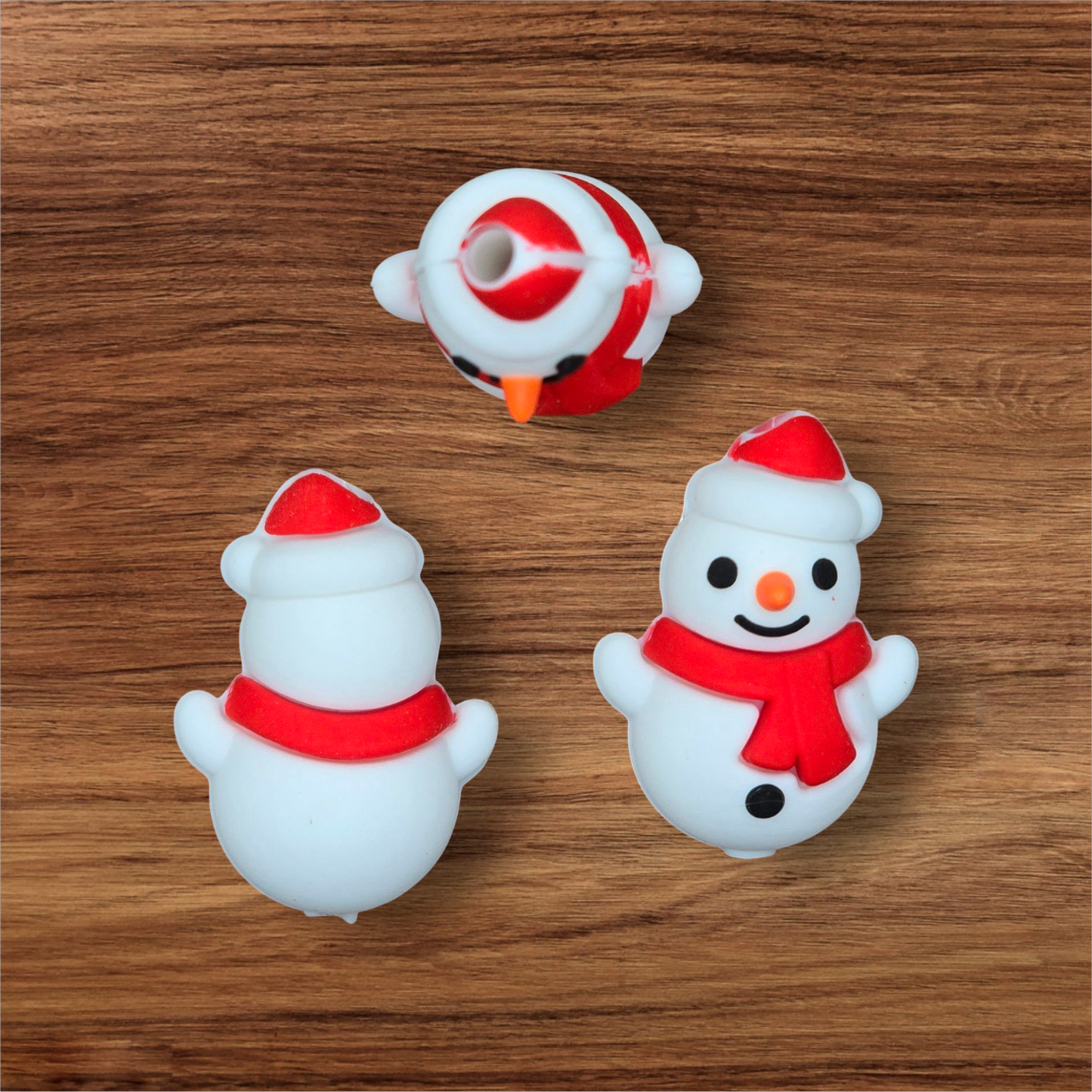 3D Happy Snowman Focal Bead