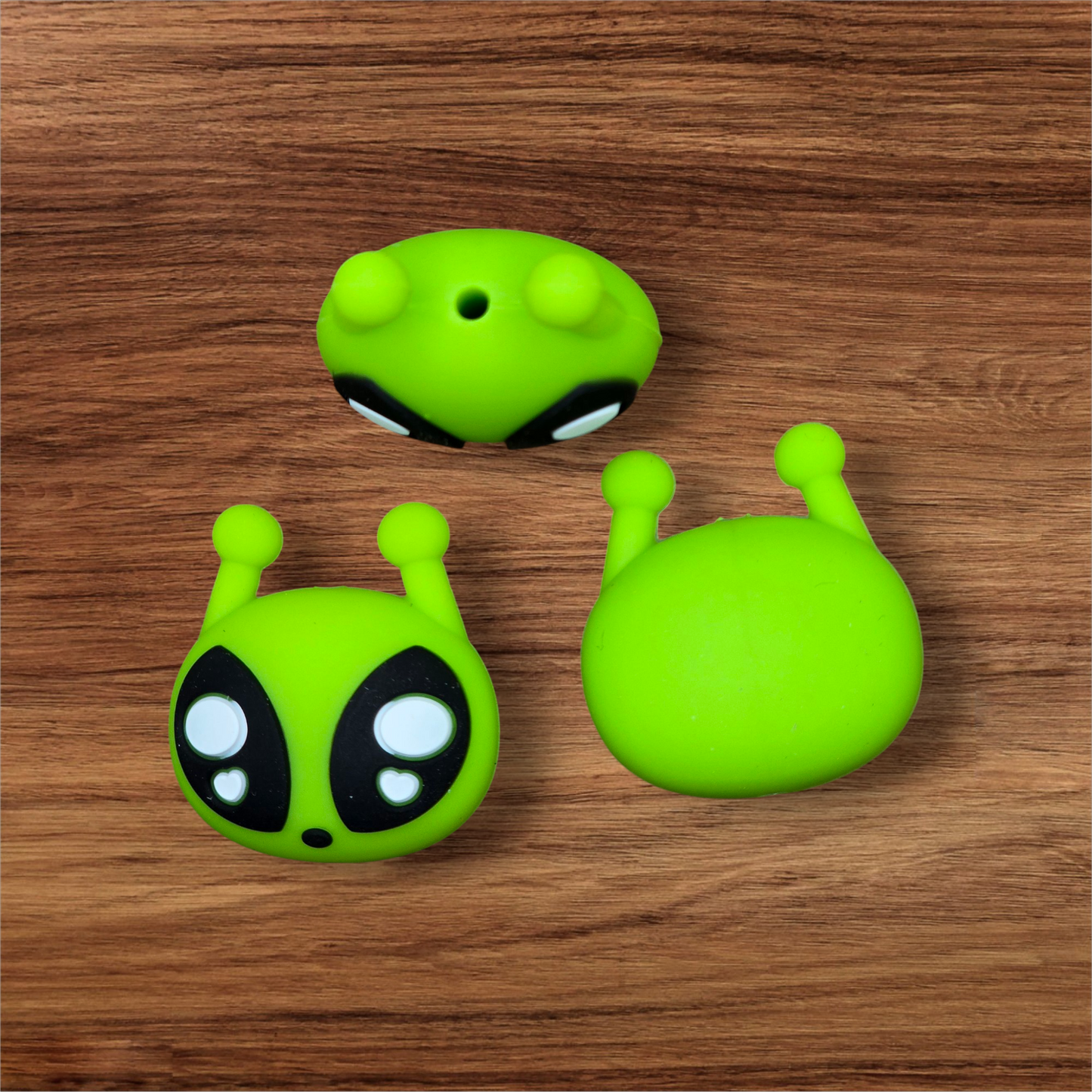 3D Green Alien Focal Bead