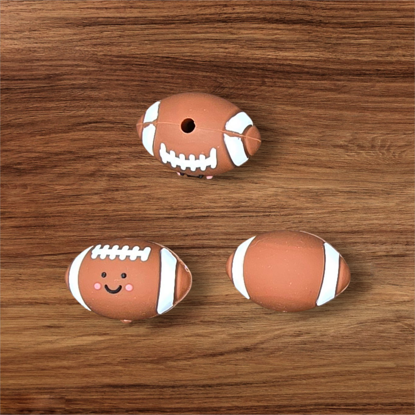 3D Happy Football Focal Bead