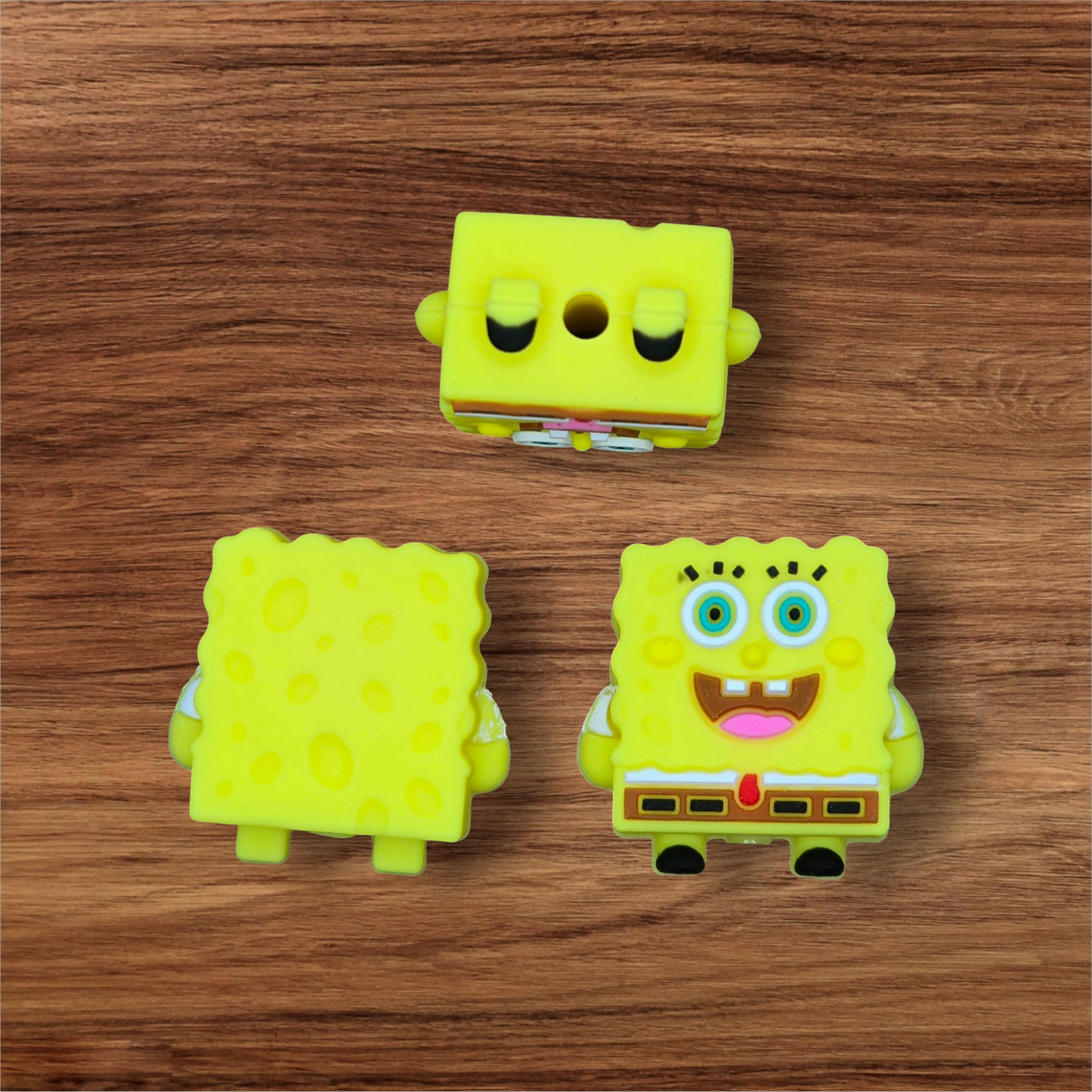 3D Yellow Square Friend Focal Bead