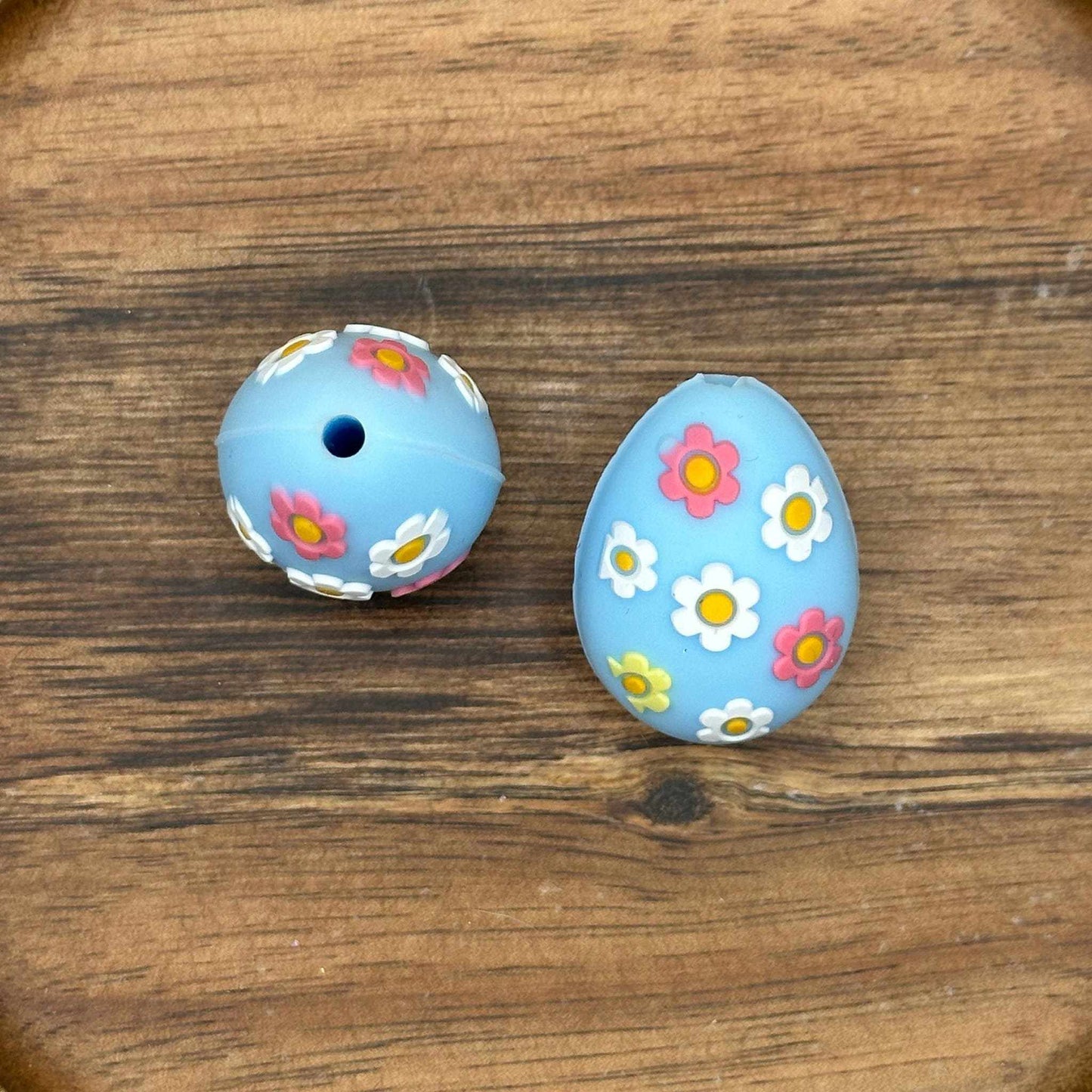 3D Baby Blue Easter Egg Focal Bead