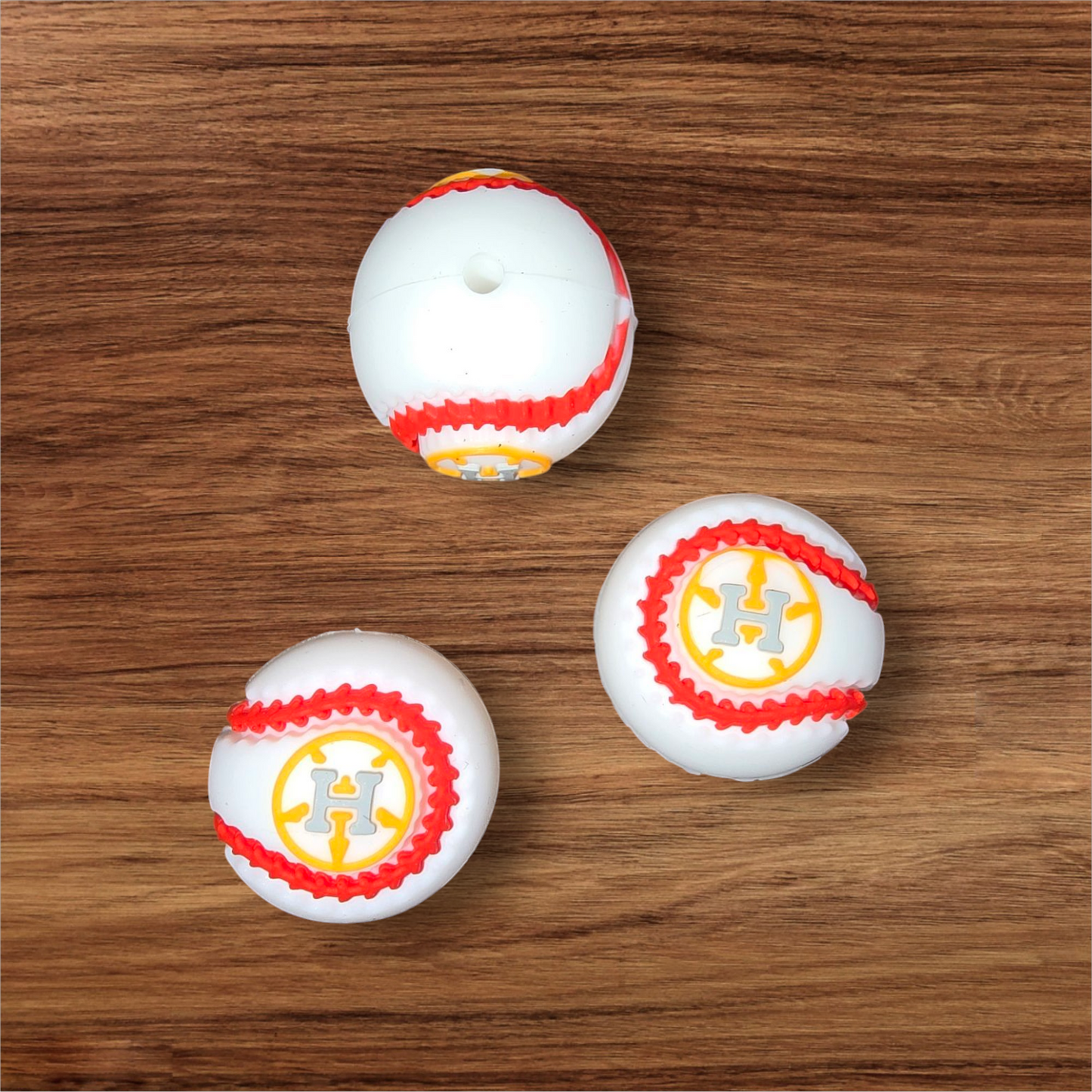 3D Team Baseball Focal Bead
