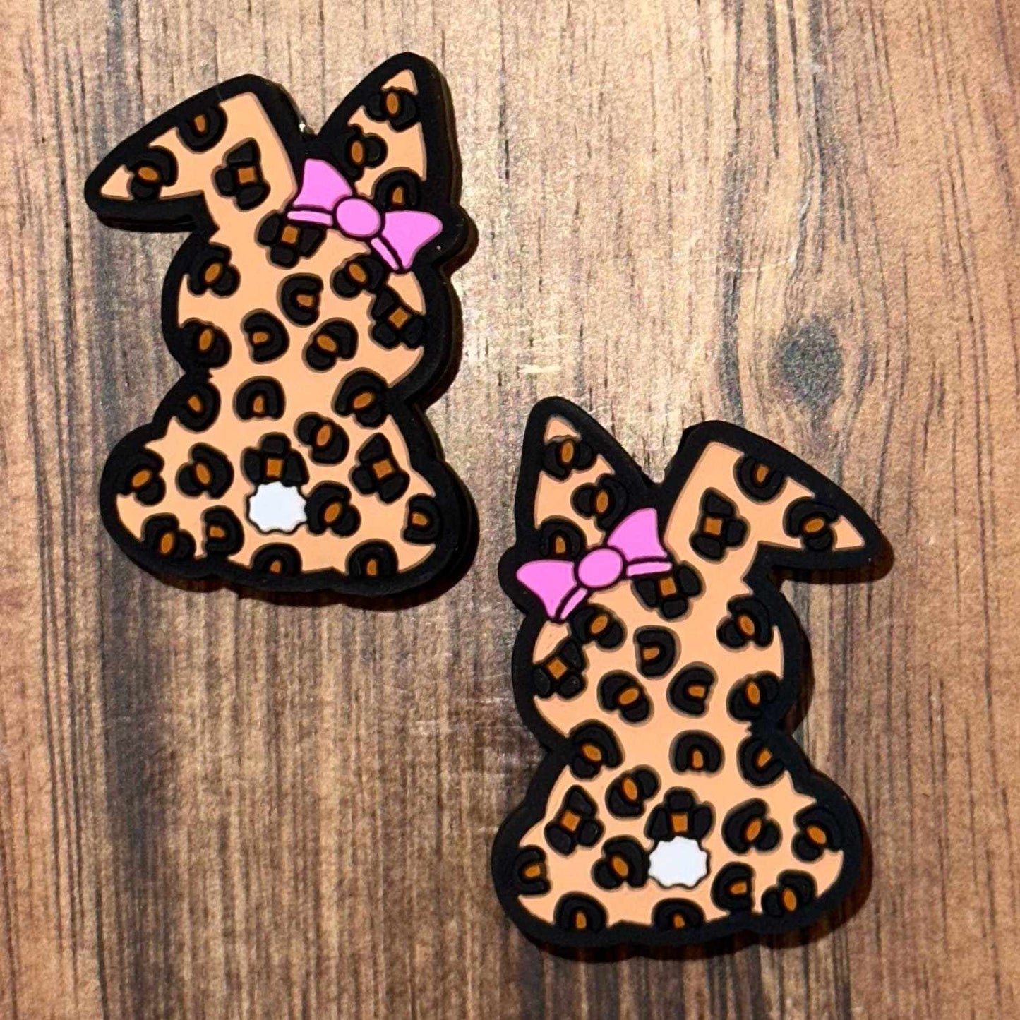 Dark Animal Print Bunny Focal Bead