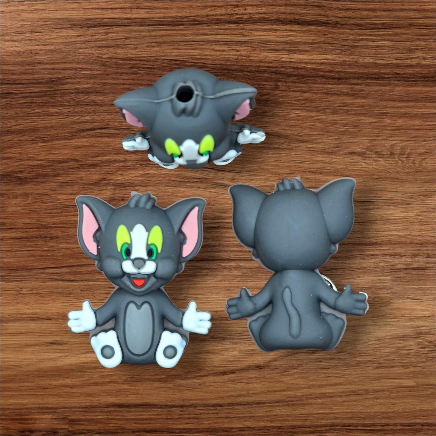 3D Gray Cat Character Focal Bead
