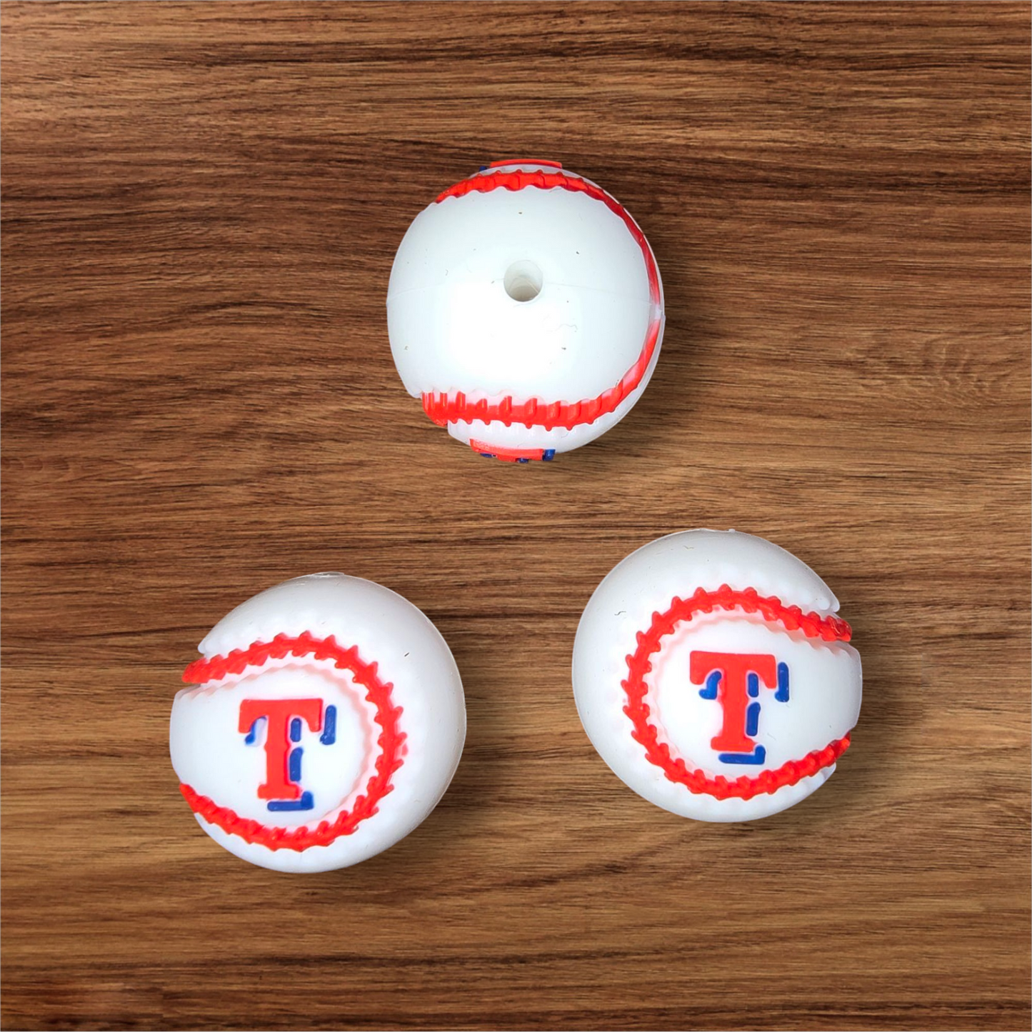 3D Team Baseball Focal Bead