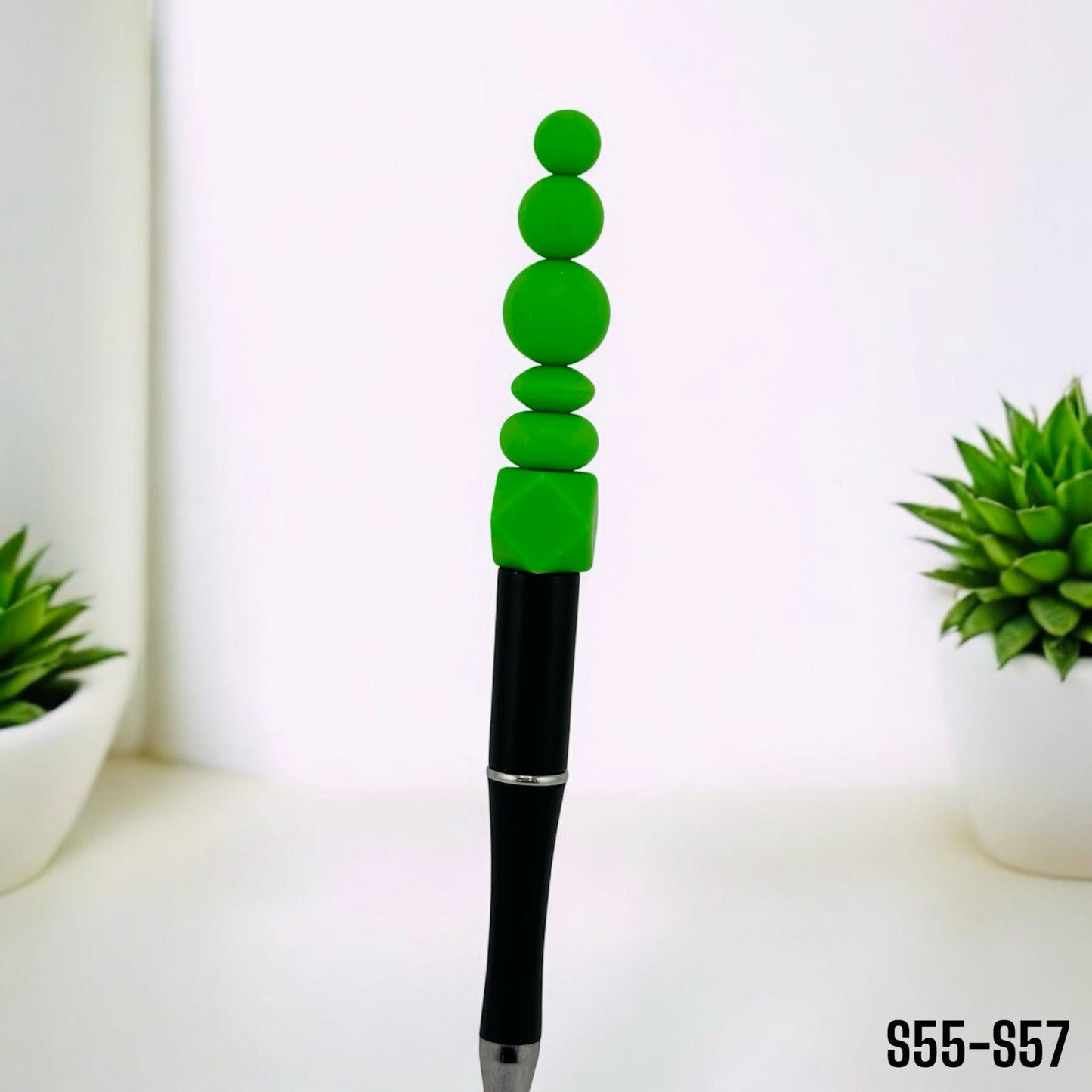 Grasshopper Green Solid Silicone Bead