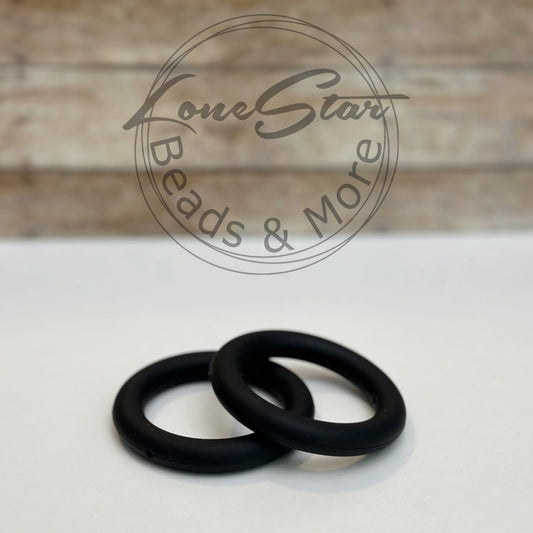 65mm Solid Black Silicone Ring