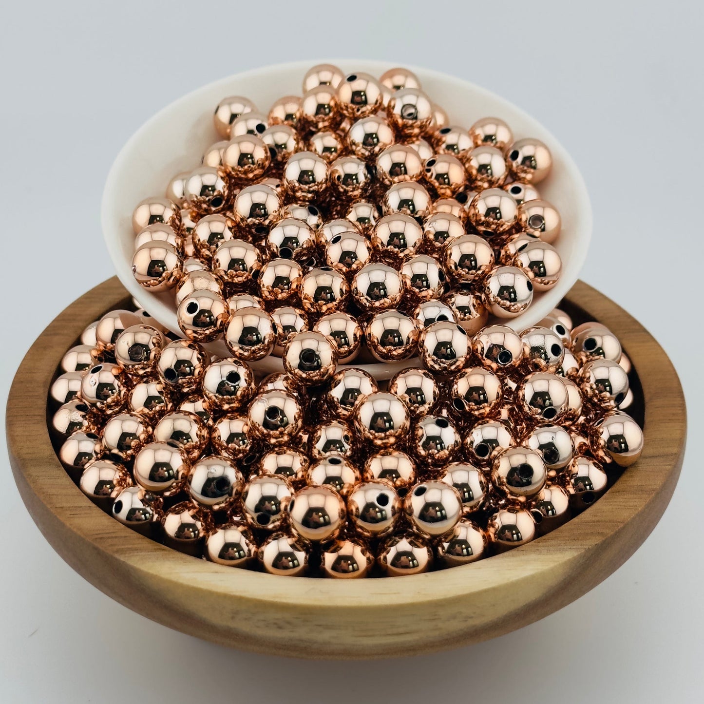 12mm Rose Gold Acrylic Beads