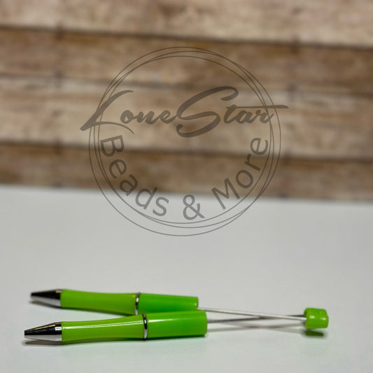 Solid  Lime Green Beadable Pen