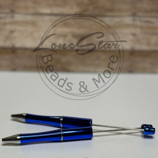 Metallic Blue Beadable Pen
