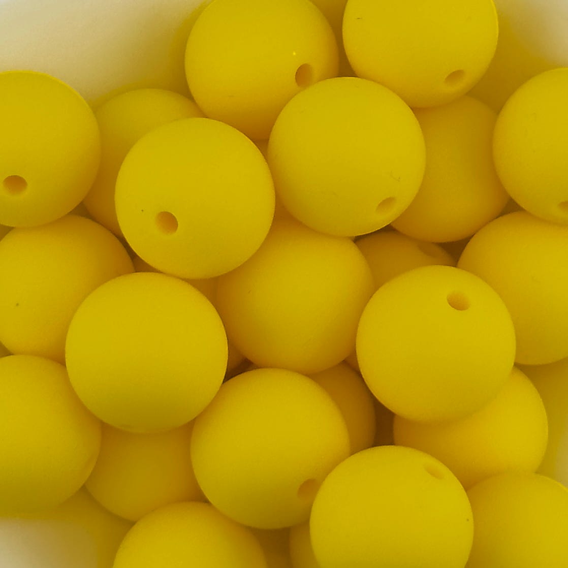 Lemon Zest Yellow Solid Silicone Bead