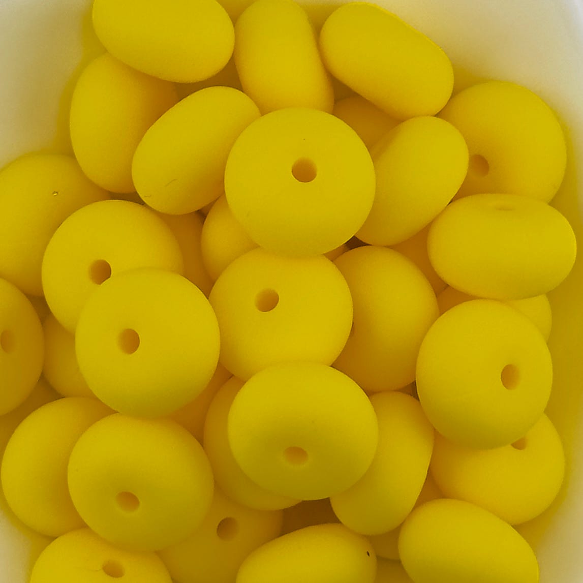 Lemon Zest Yellow Solid Silicone Bead