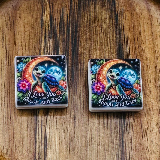 Love You To The Moon Quote Focal Bead