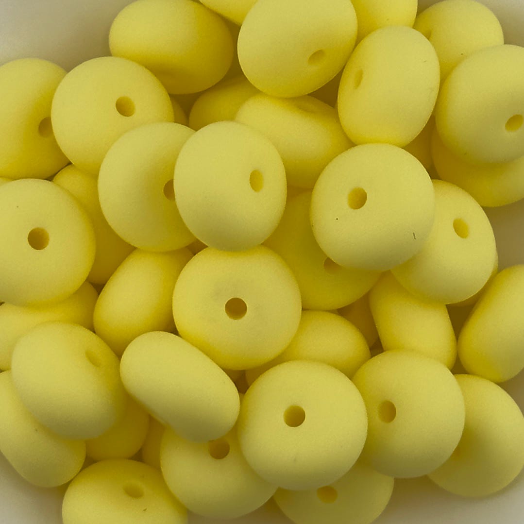 Citrus Pop Yellow Solid Silicone Bead