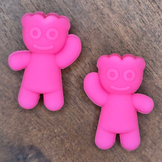 3D Hot Pink Gummy Friend Focal Bead