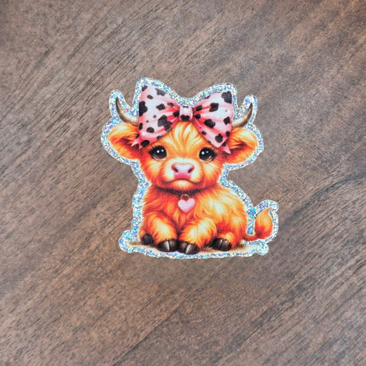 Girly Highland Cow Acrylic Flatback