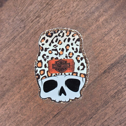 Biker Skeleton Acrylic Flatback