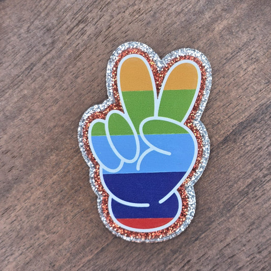 Rainbow Peace Sign Acrylic Flatback
