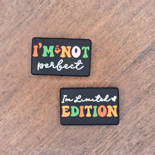 2 Sided I'm Not Perfect... I'm Limited Edition Focal Bead