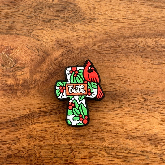 Faith Cardinal Cross Focal Bead