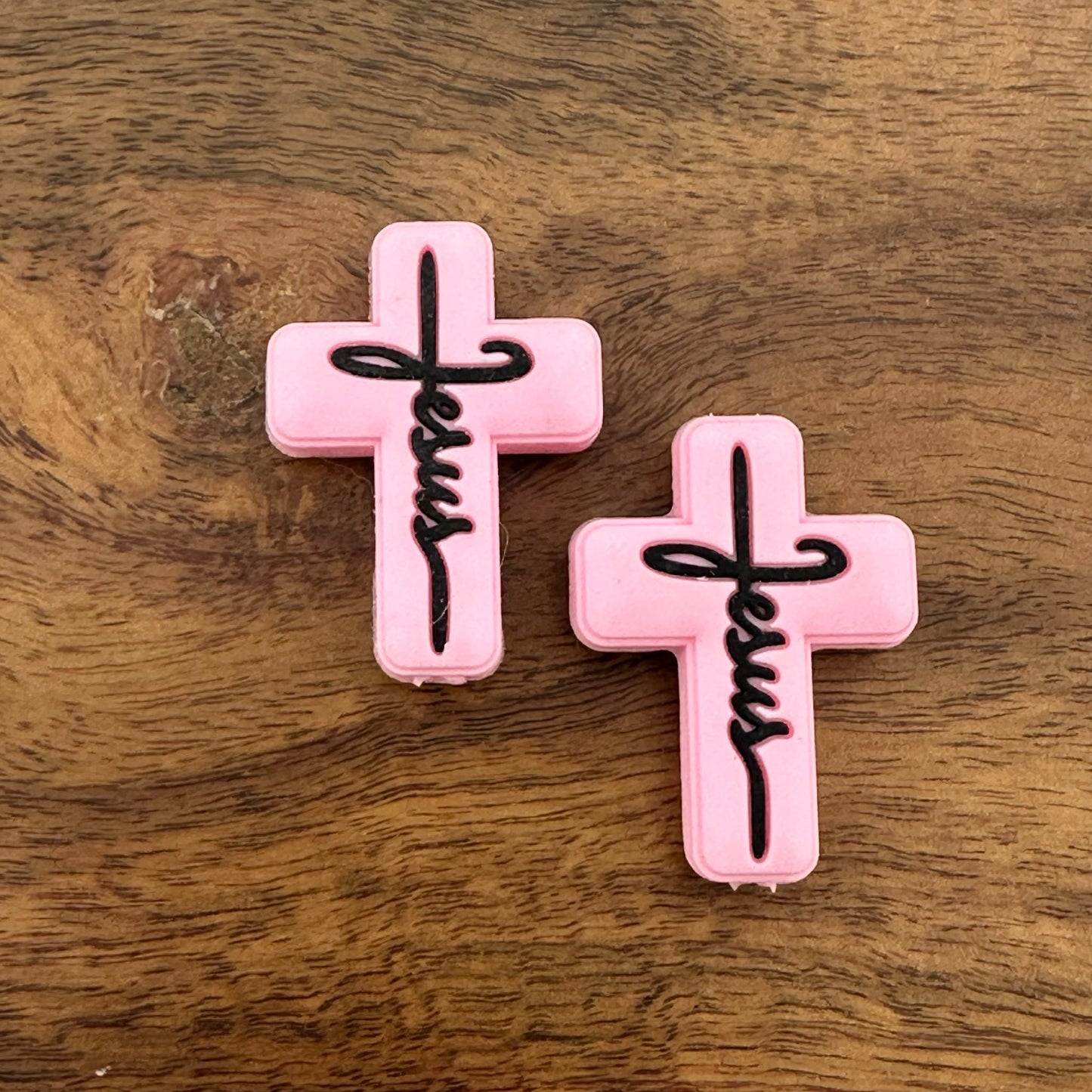 Light Pink Jesus Cross Focal Bead