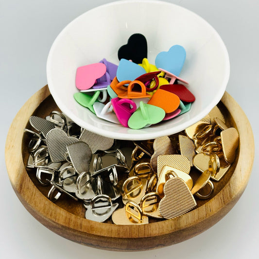 Metal Heart Tether Charms