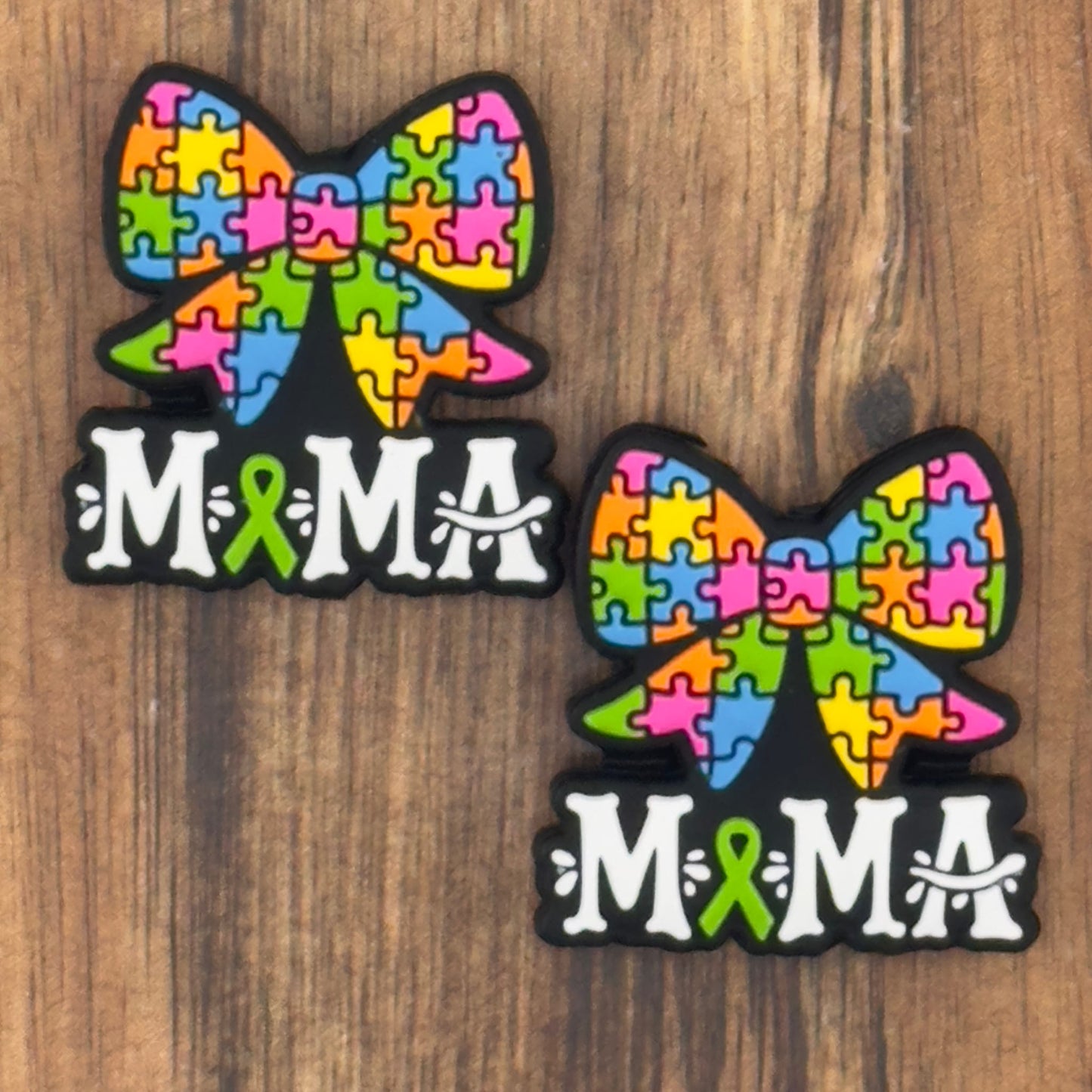 Puzzle Piece Bow Mama Focal Bead