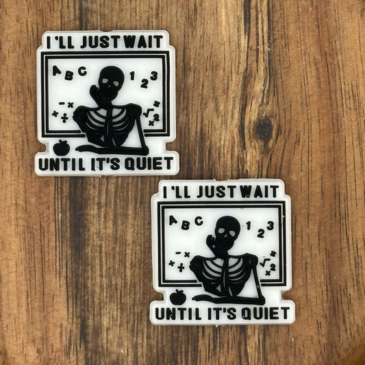 I'll Just Wait Skeleton Focal Bead