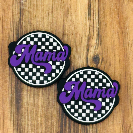 Purple Mama Checkered Focal Bead