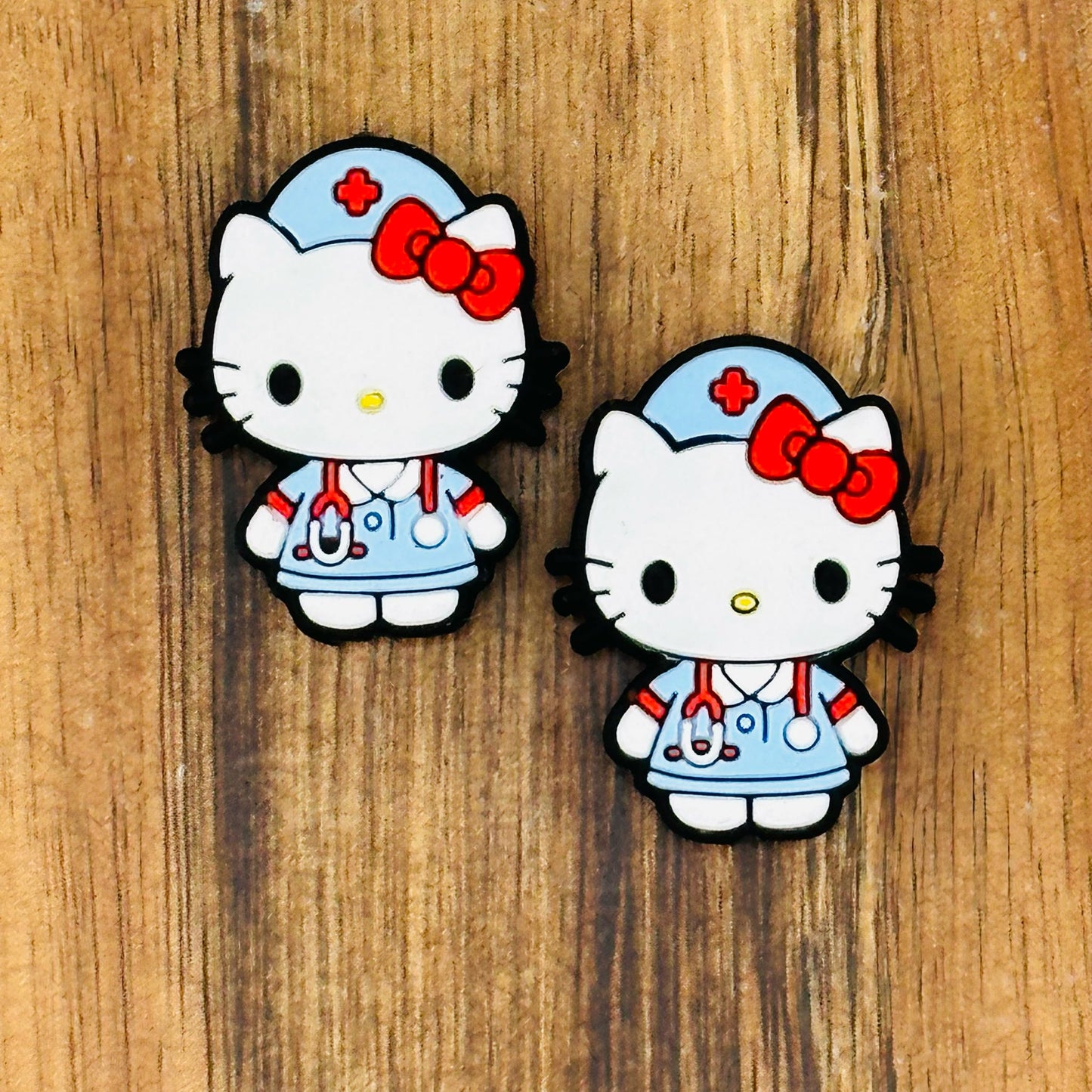 Baby Blue Kitty Nurse Focal Bead