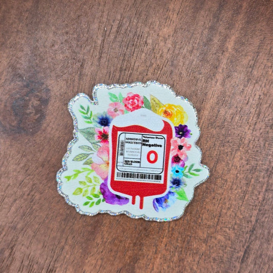 Floral Blood Bag Flatback