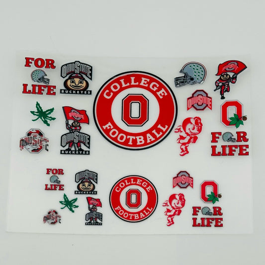 Red and Gray College Football Mini Tumbler Wrap