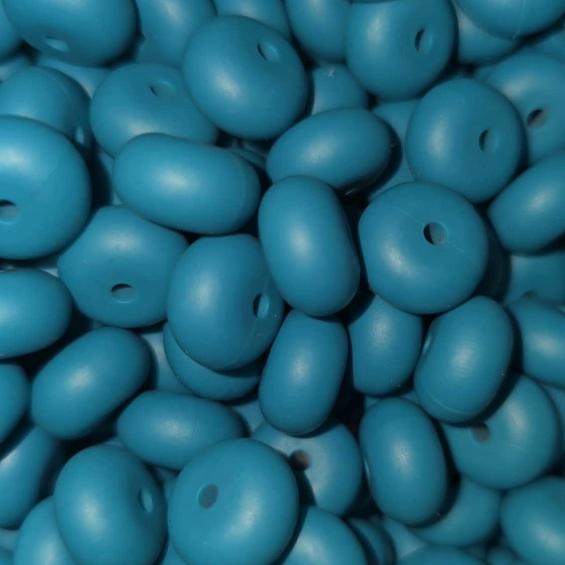 Ocean Teal Blue Solid Silicone Bead