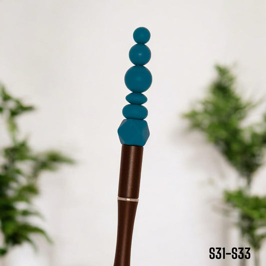 Ocean Teal Blue Solid Silicone Bead