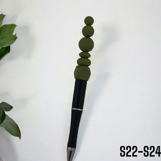 Olive Green Solid Silicone Bead