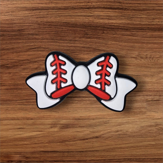 Baseball Bow Focal Bead
