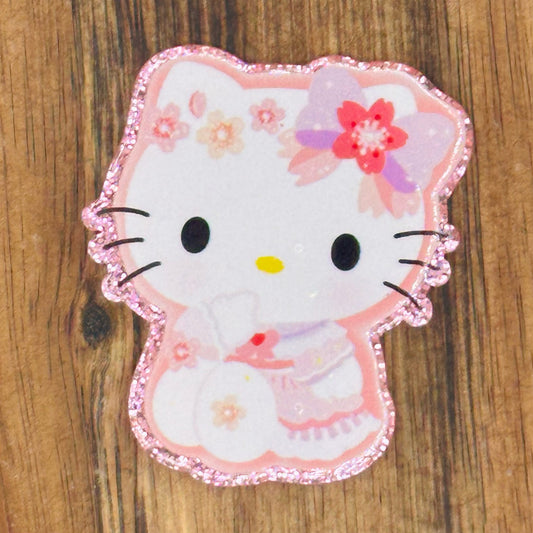 Pretty Pink Kitty Flatback