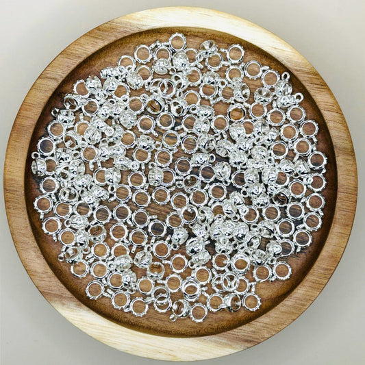 8mm Silver Swirls Dot Bail Beads
