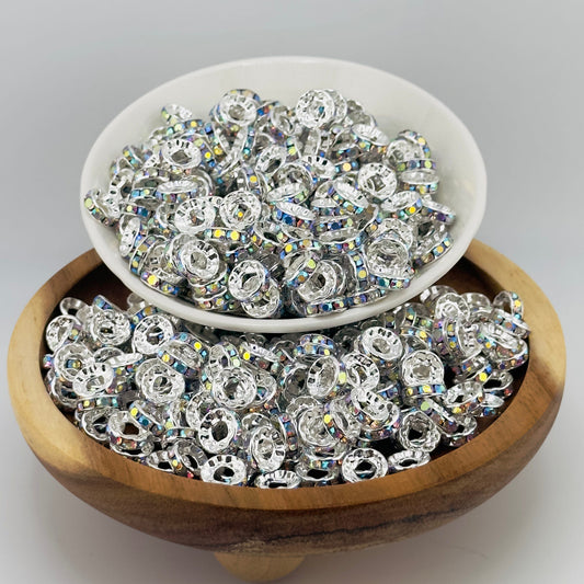 10mm Big Hole Rhinestone Spacer